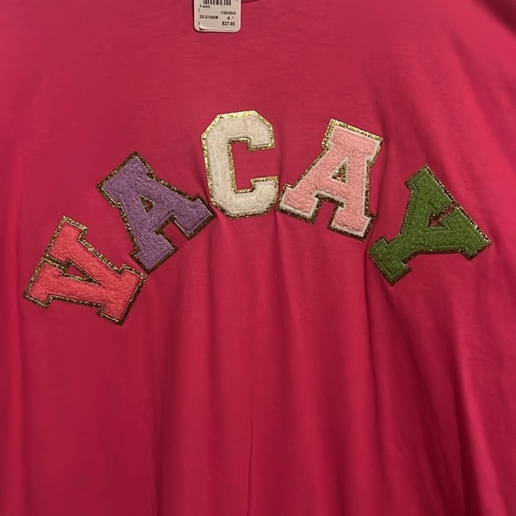 NWT 2X Vacay Vacation T shirt Gildan Pink 🏝️ Cotton Cute and Fun! - Picture 5 of 7